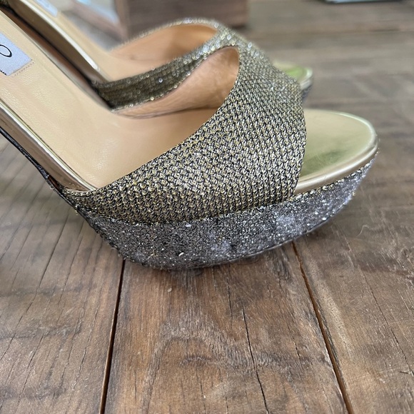 Jimmy Choo Kayden gold/silver glitter heels - Picture 9 of 10